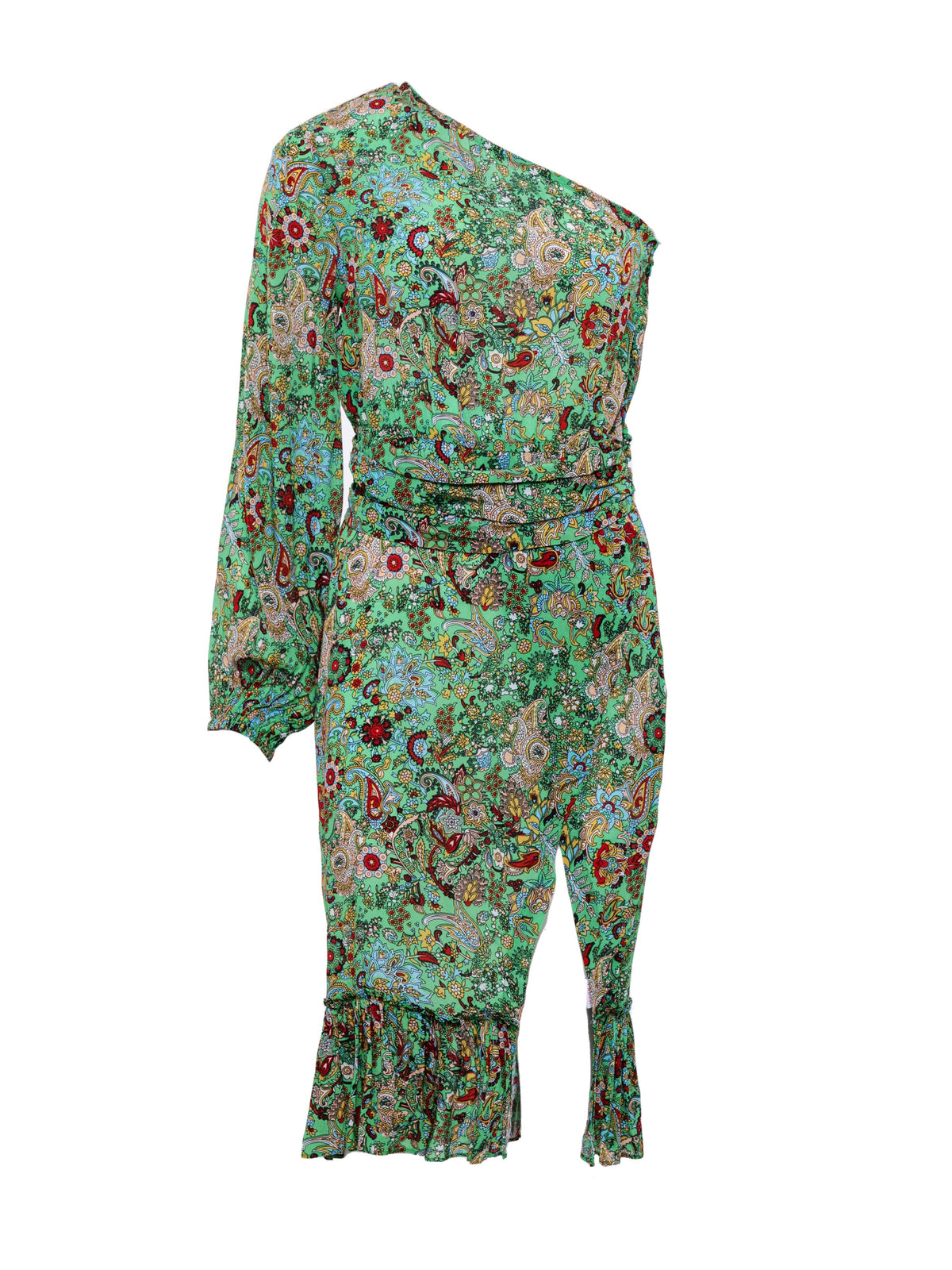 Amina Dress - Green Paisley